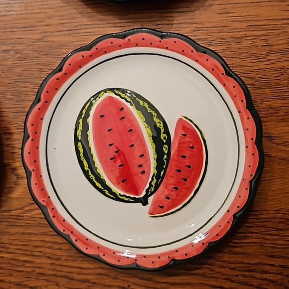 Small 4.5" Mini Plates Set "Watermellon" Dishwasher Safe Sushi Snack Tea Party - Picture 7 of 9